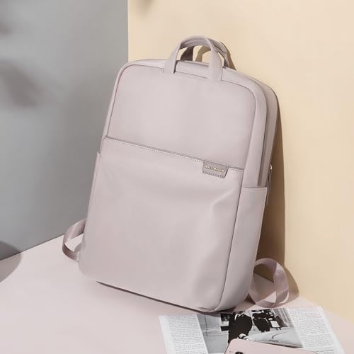 GOLF SUPAGS Travel Laptop Backpack for Women Anti Theft Slim Durable College Bookbag Business Computer Bag Fit 15.6Inch Notebook (Pinkish Grey, 15.6Inch) - color: Pinkish Grey, size: 15.6 Inch