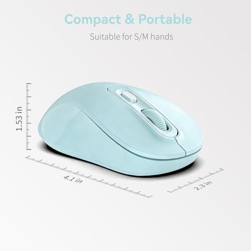 Wireless Mouse, 2026 New Model, Silent Click Ergonomic Design, Portable, 4 Buttons, Adjustable DPI (800/1200/1600), for Laptop/PC/Office (Blue) - color: blue