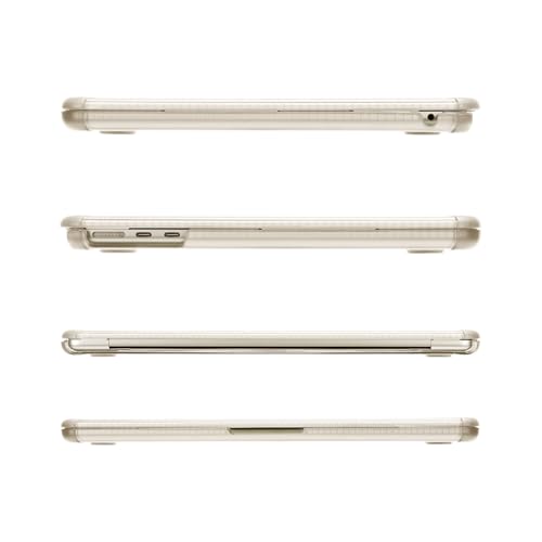 MOSISO Compatible with MacBook Air 13 inch Case M5 2026 M4 M3 M2 2025-2022 | A3449 A3240 A3113 A2681, 3 in 1 Kit Crack-Resistant Heavy Duty Protective Hard Shell Case Cover with TPU Bumper, Starlight - color: Starlight