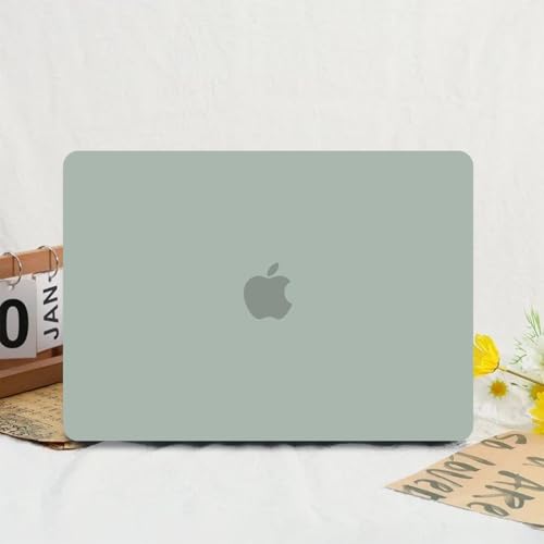 Anban Compatible with MacBook Air 13 inch Case M1 2021 2020 2019 2018 A2337 A2179 A1932 Touch ID, Matte Plastic Hard Shell+Keyboard Cover+Screen Protector for MacBook Air 13.3 inch Case,Antique Green - color: Antique Green