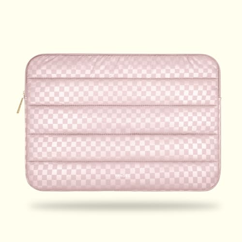 Vandel Puffy Laptop Sleeve Case, 13-14 inch Laptop Sleeve Bag Case 13.3 Inch, Compatible with MacBook Air/Pro 13/Pro 14/iPad Pro 12.9, HP Dell ASUS Computer Bag Cover, Checker Pink - color: c. Checker Pink