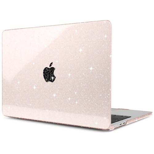DONGKE Compatible with MacBook Air 13 inch Case M5 M4 M3 M2 2026 2025 2024-2022 A3449 A3240 A3113 A2681, Glitter Bling Plastic Hard Shell & Keyboard Cover for MacBook Air 13.6 inch, Starlight - color: Starlight