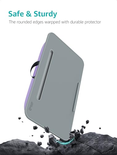 Istudyniture Lap Desk | Portable Laptop Desk & Stand – Fits Up to 17 inch – Washable Cushion, Built-in Phone Holder – for Bed, Couch, Sofa, Floor – Writing, Reading, Home Office – Large, Purple - color: Purple