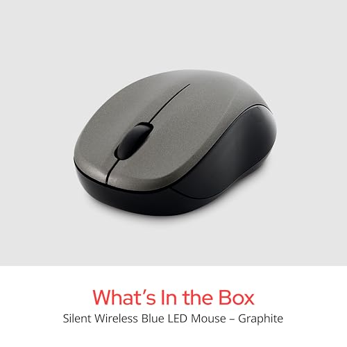 Verbatim 2.4G Wireless LED Silent Mouse - Noiseless and Silent Click Computer Mouse with Nano Receiver for Mac and PC - Graphite - style: Graphite Mouse