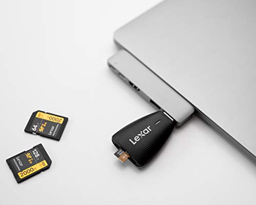Lexar Multi-Card 2-in-1 USB 3.1 Reader, Works with SD and microSD Cards (LRW450UBNA) (Pack of 2)