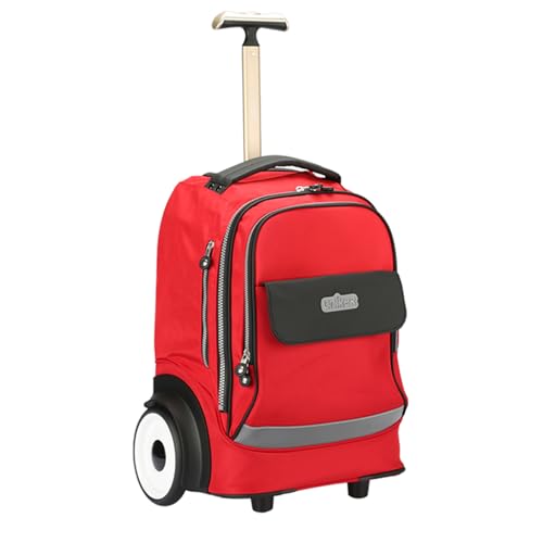Rolling Laptop Bag with Quiet Wheel for 15.6 Inch Laptop,Roller Bag, Silent Backpack with Wheels, 6 Inch Large Wheeled Computer Bag, T5- Black/Red - color: T5- Black/Red