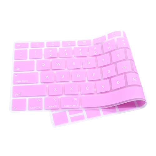 Se7enline for MacBook Air Keyboard Cover 13 inch 2018-2023 A1932 | Silicone Waterproof Dustproof Durable Washable Laptop Accessories US Layout 2023 2022 2021 2020 2019 2018,Light Purple - color: Lavender/Light Purple