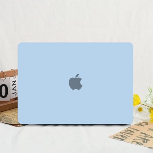 Anban Compatible with MacBook Air 13 inch Case M1 2022 2021 2020 2019 2018 Release A2337 A2179 A1932 Touch ID, Matte Plastic Laptop Hard Shell Case & 2 Keyboard Cover & Screen Protector, Air Blue - color: Air Blue
