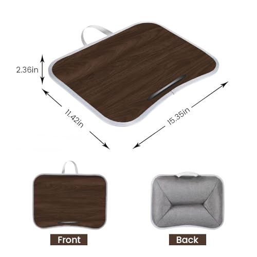 Portable Lap Laptop Desk with Pillow Cushion, Fits up to 15.6 inch Laptop, with Anti-Slip Strip & Storage Function for Home Office Students Use as Computer Laptop Stand, Book Tablet