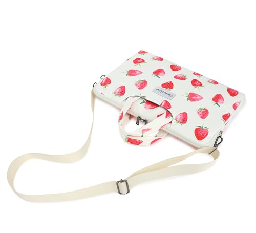 Water Resistant Laptop Shoulder Sleeve Case Bag for MacBook Pro 16 inch and 15.6 inch and 16 inch laptop (Strawberry) - color: Strawberry