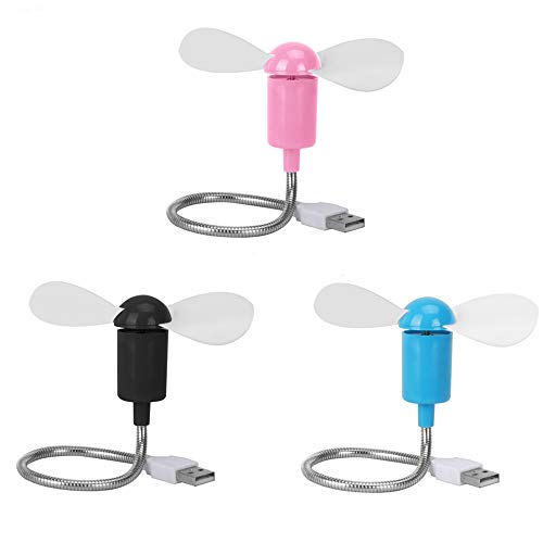 Mini Mobile USB Powered Cooling Fan Flexible Goose neck Air Blower For Desktop PC Computer Laptop Notebook Tablet 3 Pack (Pink/Black/Blue) - color: Pink/Black/Blue