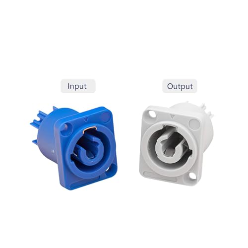 Powercon Connector Input/Output Set - Suitable for NAC3FCA Female Jack AC to Male Powercon Plug - color: 1 Set Blue+1 Set White