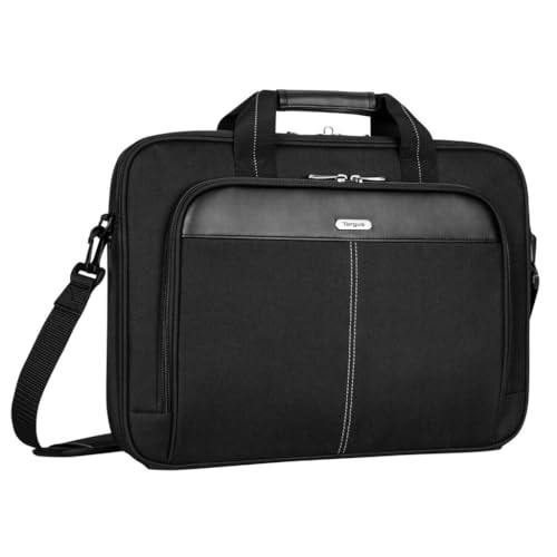 Targus 15-16 Inch Slim Lightweight Laptop Briefcase, Black - Messenger and Shoulder Bag with Padded Compartment and Trolley Strap for 16" Laptops (TCT027US) (Pack of 5) - color: Black, size: 16 inch (Pack of 5)