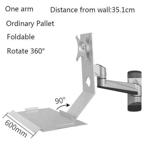 Monitor Stand Single Arm Silver Color Monitor Stand with Plain Tray Stand Foldable 90° Single Screen Stand Monitor Stand Desk arm