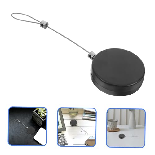 KALLORY 2pcs Retractable Anti-Theft Cable Lock Steel Security Rope Portable Locking Tether for Remote Controls Anti-Lost Cord Keeper for Laptops and TVs