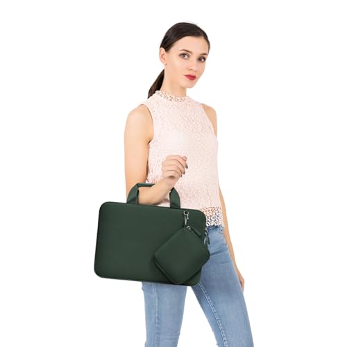 MOSISO Laptop Case 15 inch, Laptop Sleeve Bag Compatible with MacBook Air 15 inch M5 M4 M3 M2 2026-2023, Dell XPS, Neoprene Carrying Computer Bag with Handle&Detachable Small Case, Emerald Green - color: Emerald Green, size: 15 inch