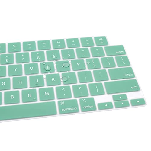 Se7enline Compatible with MacBook Keyboard Cover Skin for Mac Neo & Air 13/15 & Pro 14/16 inch (M5 M4 M3 M2 M1 A18 Pro) 2026/2025/2024/2023/2022/2021 Silicone Waterproof Dustproof Durable,Aqua Green - color: Aqua Green