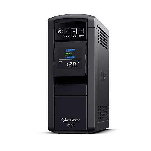 CyberPower CP850PFCLCD PFC Sinewave UPS Battery Backup and Surge Protector | 850va/510w Pfc Sine Wave Ups, 10 Outlets, Avr, Color LCD, 12v/9ah Battery, Energy Star - size: 850VA, style: Mini-Tower