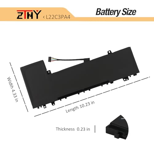 ZTHY L22M3PA4 L22L3PA4 Battery Replacement for Lenovo IdeaPad Slim 5-14ABR8 | IdeaPad Slim 5-16ABR8 5-14IAH8 5-16IAH8 5-14IRL8 5-16IRL8 Series Laptop L22C3PA4 L22B3PA4 Battery SB11N45426 11.52V 56.6Wh - size: 10.23*4.33*0.23 inch L22C3PA4