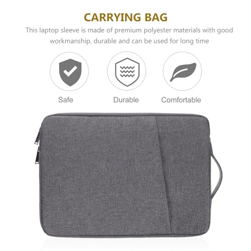 Levemolo Sturdy 15.6 Inch Laptop Bag and Tablet Sleeve with Shockproof Polyester Protection for Travel and Office Use, Dark Gray Computer Carrying Case