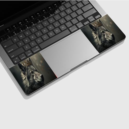 Universal Laptop Skin Sticker with 2 Wrist Pad Skins, Waterproof Scratch Resistant Vinyl Laptop Cover Decal, Cut to Fit for 11–15.6 Inch MacBook HP Dell Lenovo, King Wolf - color: King Wolf