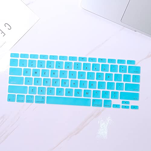 Batianda Ultra Thin Silicone Keyboard Cover for New MacBook Air 13 Inch 2020 2021 M1 Chip Model A2337 (with Touch ID & Retina Display) Waterproof and Dustproof Durable Laptop Protector, Mint - color: Mint