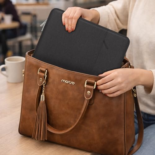 MOSISO Laptop Case 15 inch, Laptop Sleeve Bag with Pocket | Compatible with MacBook Air 15 inch M5 M4 M3 M2 2026-2023, Dell XPS, Polyester Vertical Computer Bag, Black - color: Black, size: 15 inch