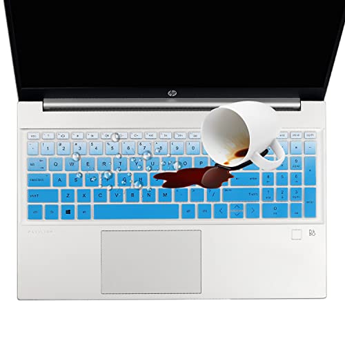 Keyboard Cover for HP 17.3" Laptop 17-cn/cp 17t-cn 17t-cn400 17z-cp000 17-cn4153cl 17-cn3327dx 17-cn2077nr 17-cn3399nr 17-cn4153cl 17-cn4065cl 17-cn3103nr 17-cn0003dx 17-cn3097nr 17-cn3053cl 17t-cn200 - color: GradualBlue(Regular Letters)