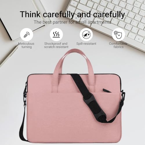 14.96" Water-Resistant Messenger & Shoulder Bag - Protective Laptop Case for 1 Zipper Pockets - color: Pink