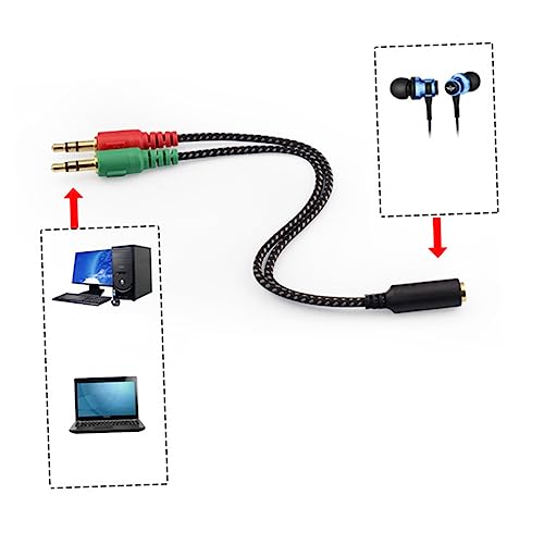 HOMSFOU 3pcs Female to Male Headset Splitter Cable Adapter for Audio Dual Ports for Headphones and Microphone Compatible Laptops and Mobile Devices Stereo Audio Cable