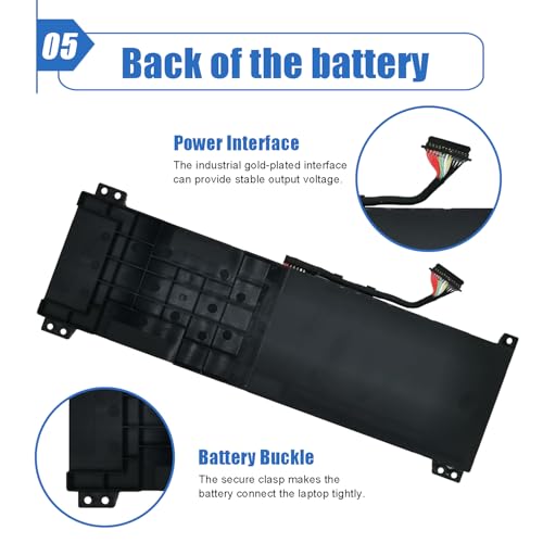 L21M3PC0 Laptop Battery Compatible with Lenovo IdeaPad Gaming 3-15IAH7 Gaming 3-15ARH7 Series L21C3PC0 L21D3PC0 SB11F36375 SB11F36367 SB11F36369 5B11F36371 5B11F36370 45Wh 3910mAh - size: 9.45*3.32*0.27 inch L21M3PC0