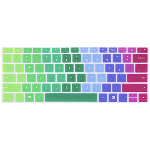Batianda for Microsoft Surface Laptop 5 4 3 13.5" 15 inch Premium Silicone Ultra Thin Gradient Color Waterproof Soft Keyboard Cover Skin,Rainbow - color: Rainbow