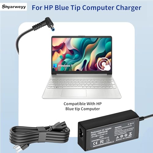 45W Smart Blue Tip Power Adapter for HP Computer AC Adapter Power Cord