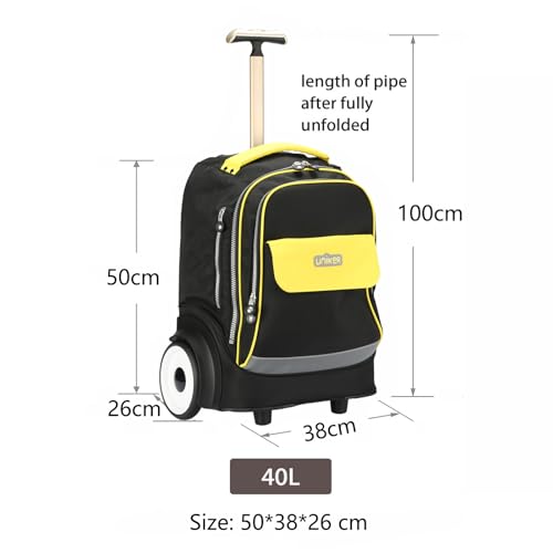 Rolling Laptop Bag for 15.6 Inch Laptop,Roller Bag,Backpack with Wheels, 20 Inch Wheeled Computer Bag,Black/Yellow - color: T5- Black/Yellow