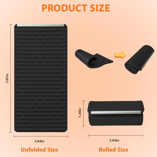 2026 Portable Foldable Silicone Cell Phone Stand, Flexible Folding Aluminum Phone Holder for Phone, Tablet and Laptop, Adjustable Universal Anti-Slip Desktop Mount for Home, Office and Travel (Black) - color: Black