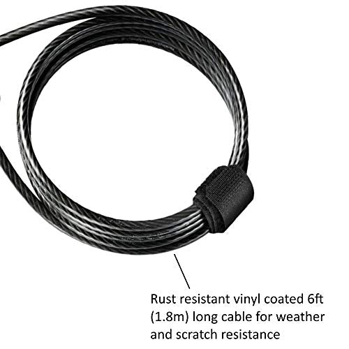 Master Lock 8417D Cable Lock, Python Adjustable Keyed Cable Lock, 6 ft. Long, 4 Pack Bundle with Keychain Light