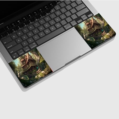 Universal Laptop Skin Sticker with 2 Wrist Pad Skins, Waterproof Scratch Resistant Vinyl Laptop Cover Decal, Cut to Fit for 11–15.6 Inch MacBook HP Dell Lenovo, Forest Villa - color: Forest Villa