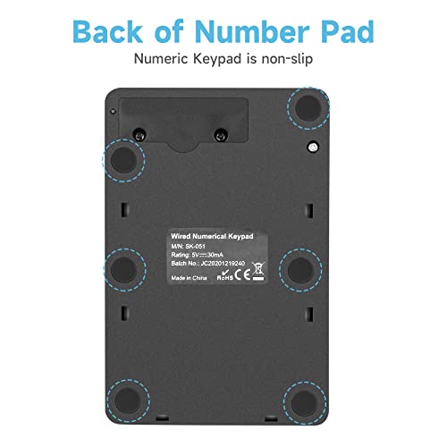 MOFII Number Pad - Black Wired Numeric Keypad Silent 19 Keys USB Numpad, Portable Financial Accounting Keyboard 10 Key for Laptop/Computer/PC/Notebook/Surface Pro - color: Black-A