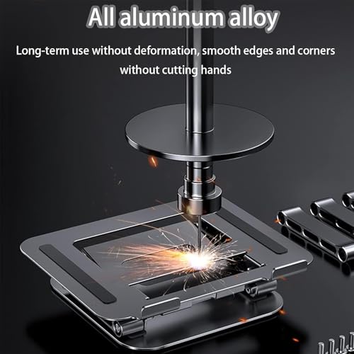 Laptop Riser,Ergonomic Laptop Stand,3-Tier Foldable Laptop Stand,Steel,Can Bear 4KG,Reading and Easy Carrying,for 10-17.3'' Inches Laptop