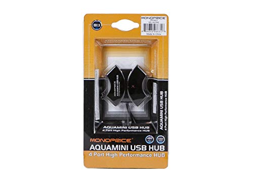Monoprice 4-Port USB 2.0 Passive Hub - Supports a data transfer rate of up to 480 Mbps, Plug-N-Play, Black