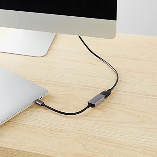 Amazon Basics USB-C 3.1 Male to HDMI Female Adapter for Phone and Tablet, 4K@60Hz, Portable, Plug and Play, Gray, 1.69 x 1.45 x 0.43 inches