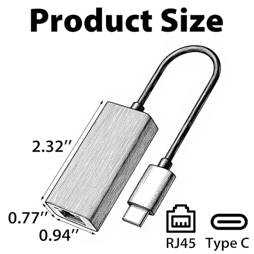 Cyberguys USB C to Ethernet Adapter, Plug and Play Ethernet Adapter, 1Gbps Gigabit RJ45 to Type-C (Thunderbolt 4/3 Compatible) Network Dongle, Compatible for MacBook Pro/Air, iPhone 16 Pro/Max, iPad