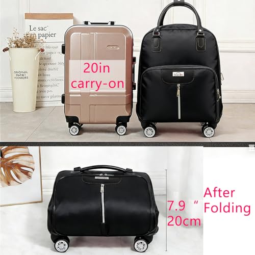 Rolling Laptop Bag, Lightweight Travel Trolley Luggage with 360° Spinner Wheels, Carry-On Wheeled Computer Tote