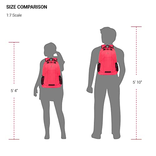 SWISSGEAR Cecil 18-Inch Laptop Backpack Fits 16-Inch Laptop, Travel Daypack with Organizer Pockets, Water Bottle Holders & Padded Straps – Teaberry - color: Teaberry