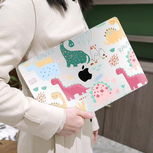MEEgoodo for M5/M4/M3/M2 MacBook Air 15 inch Case 2026 2025 2024 2023, Case Fit Model (A3448/A3241/A3114/A2941) for MacBook Air 15.3 inch, Cute Dinosaurs - color: Cute Dinosaurs