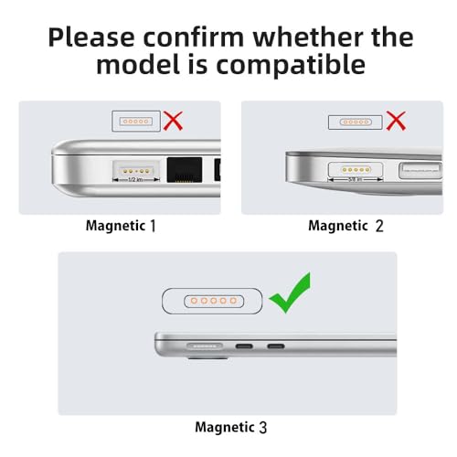 USB C to Magnetic 3 140W Charging Adapter Safe 3 Compatible with MacBook Pro 2023 (M2, 14/16 inch), MacBook Air 2022 (M2), MacBook Pro 2021 (M1, 14/16 inch) with 240W USB C Cable (1.5M) - size: Magnetic 3 90 Degree