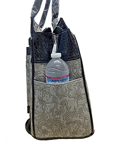 JKM and Company Alligator Compatible With Computer iPad, Laptop Tablet Rolling Tote Bag Briefcase Carryall Bag | Compatible With - style: Savannah