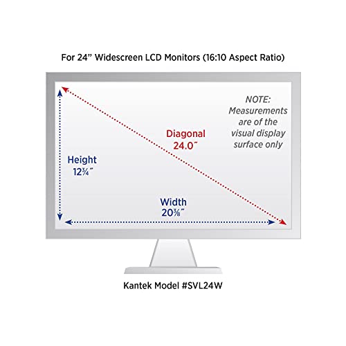 Kantek Secure-View Blackout Privacy Filter for 24-Inch Widescreen Monitors (Measured Diagonally – 16:10 Aspect Ratio), Anti-Glare, Anti-Blue Light (SVL24W) - style: 24" Widescreen (16:10 Ratio)