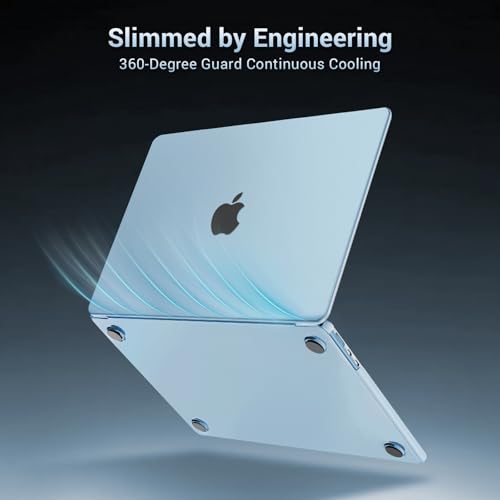 MOSISO Compatible with MacBook Air 15 inch Case M5 M4 M3 M2, Sky Blue Clear | Ultra Thin Hard Case,Precision Color & Anti-Fingerprint -Compatible with MacBook Air 15.3 inch A3241 A3114 A2941 2026-2023 - color: Sky Blue Clear