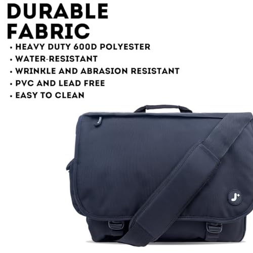 J World New York Thomas Laptop Messenger Bag for Women & Men. Kids Computer Bookbag - color: Black